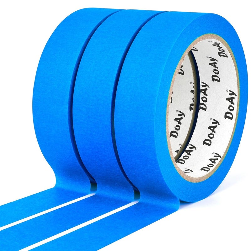 DOAY 3 Pack Blue Painters Tape - Masking Tape 1 Inch Wide - Multi-Surface, Smart Adhesion, Indoor & Outdoor - 300FT Total - Paint Tape for DIY, Labeling, Art, Car, General Purpose (#3910) - Image 2